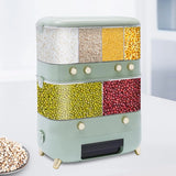 10KG CEREAL STORAGE RICE DISPENSER KITCHEN 6 IN1 PANTRY GRAIN DRY FOOD CONTAINER