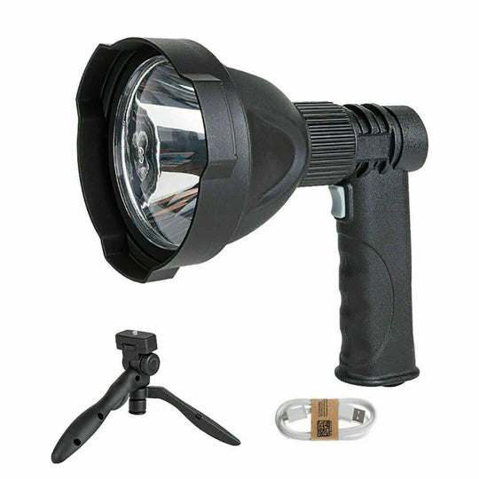 LED HANDHELD SPOTLIGHT RECHARGEABLE HUNTING CAMPING FLASHLIGHT SPOT LIGHT TORCH