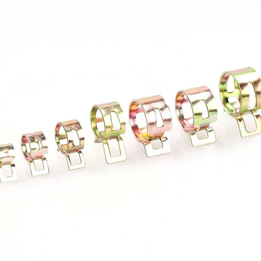 100PCS STEEL SPRING CLIP HOSE CLAMPS 6-22MM ADJUSTABLE RANGE WORM GEAR STAINLESS