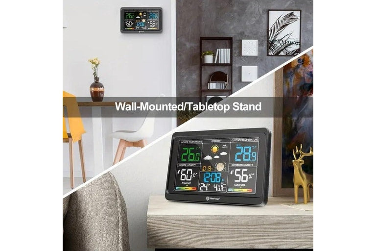 Geevon Wireless Weather Station Indoor Outdoor Thermometer Clock