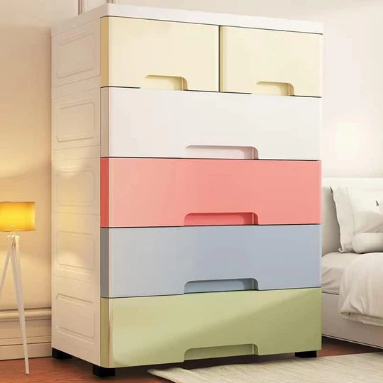 5Layers Shelf Storage Cabinet Drawer Type Plastic Children's Wardrobe Multi-Layer Household Storage