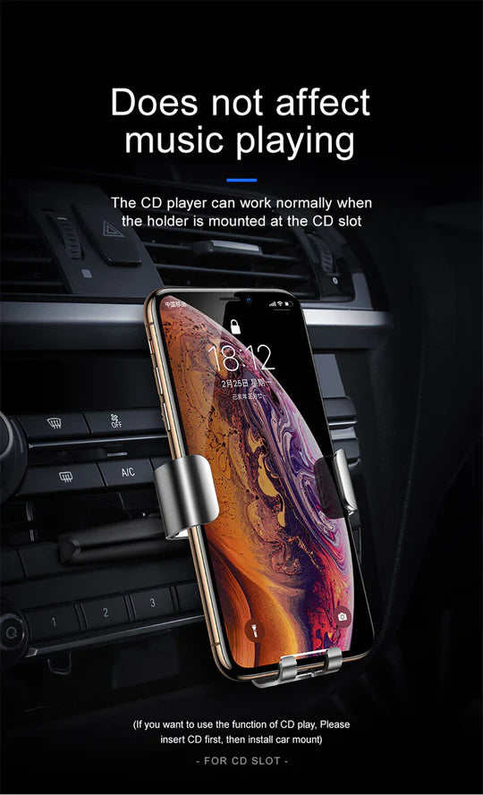 Universal Phone Gravity CD Slot Air Vent Car Holder Stand Mount Clip