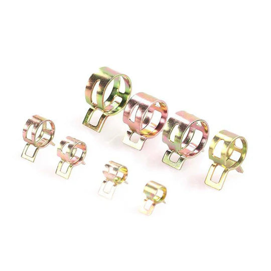 100PCS STEEL SPRING CLIP HOSE CLAMPS 6-22MM ADJUSTABLE RANGE WORM GEAR STAINLESS