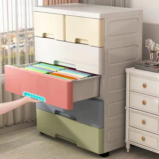 5Layers Shelf Storage Cabinet Drawer Type Plastic Children's Wardrobe Multi-Layer Household Storage