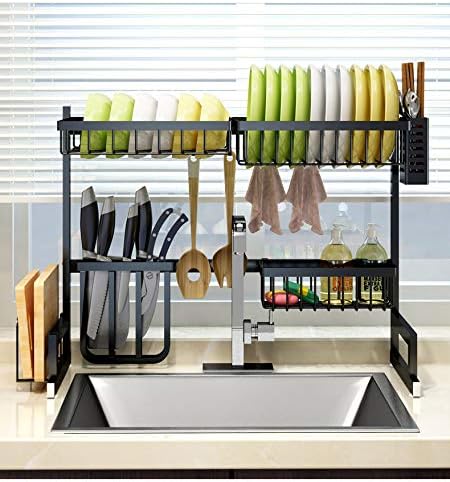 Over The Sink Dish Drying Rack Large Dish Drying Rack for Kitchen Sink 2 Tier Dish Drying Rack Saving Space