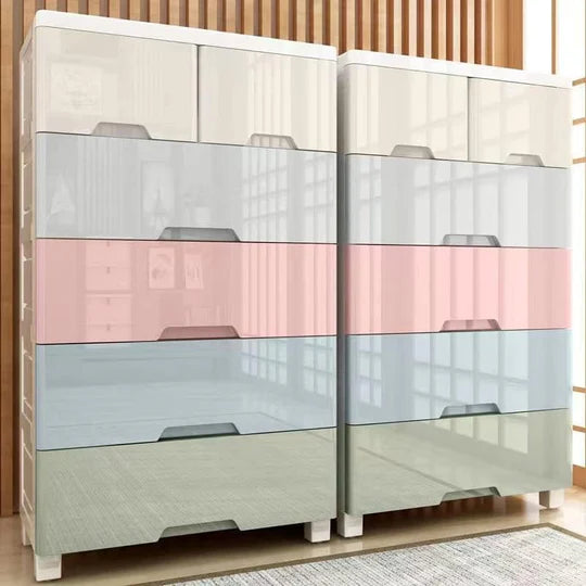 5Layers Shelf Storage Cabinet Drawer Type Plastic Children's Wardrobe Multi-Layer Household Storage