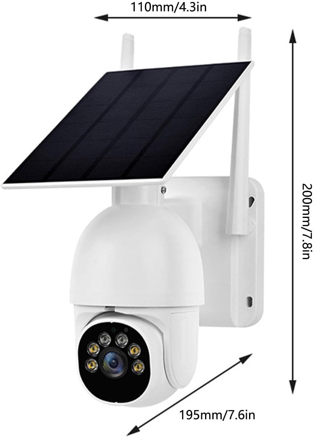 Solar Camera Security Outdoor | Rotatable Solar PTZ Rotation Network Monitoring Support 4G | Monitor Motion Detection Camera with Siren, Two-Way Audio
