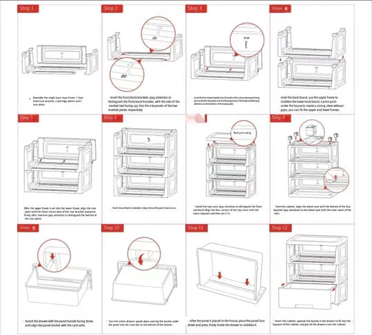 5Layers Shelf Storage Cabinet Drawer Type Plastic Children's Wardrobe Multi-Layer Household Storage