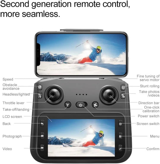 V188MAX Foldable Brushless Drone with 8K HD Dual Camera & Screen