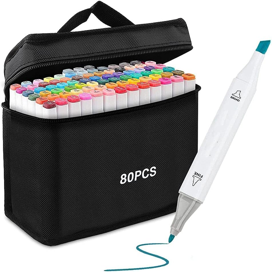 80PCS Marker Pen Set Dual Heads Graphic Artist Craft Sketch TOUCH Markers