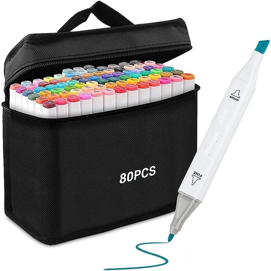 80PCS Marker Pen Set Dual Heads Graphic Artist Craft Sketch TOUCH Markers