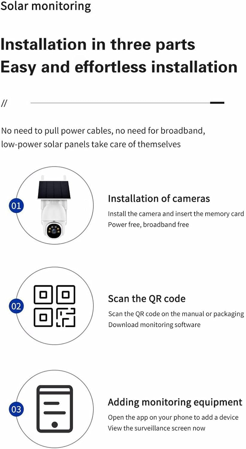 Solar Camera Security Outdoor | Rotatable Solar PTZ Rotation Network Monitoring Support 4G | Monitor Motion Detection Camera with Siren, Two-Way Audio