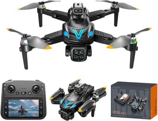 V188MAX Foldable Brushless Drone with 8K HD Dual Camera & Screen
