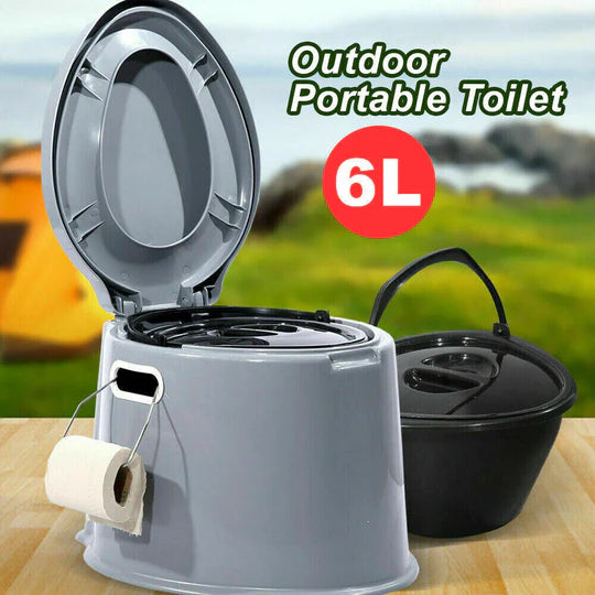 6L OUTDOOR PORTABLE TOILET CAMPING POTTY CARAVAN TRAVEL CAMP BOATING TENT HIKING