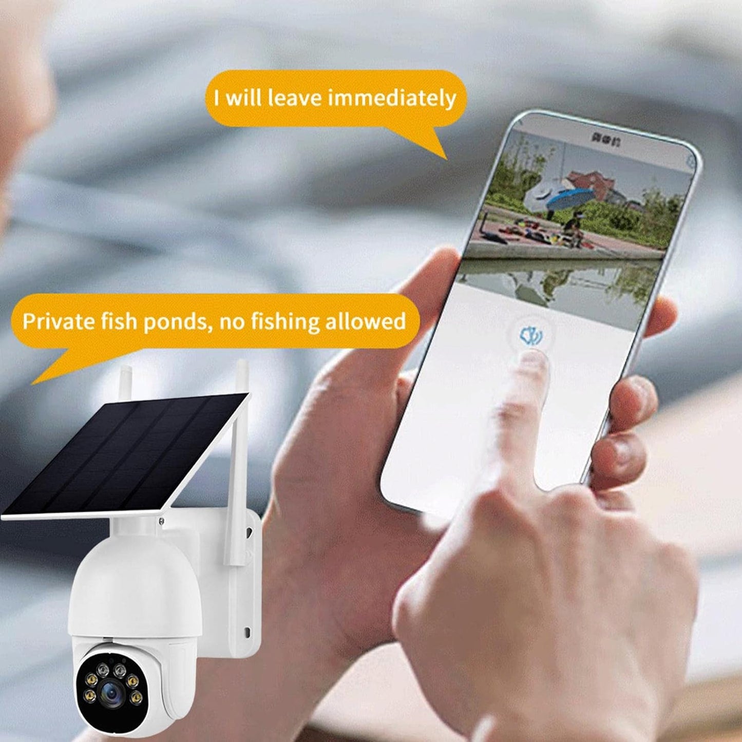 Solar Camera Security Outdoor | Rotatable Solar PTZ Rotation Network Monitoring Support 4G | Monitor Motion Detection Camera with Siren, Two-Way Audio
