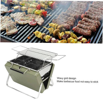 Portable Folding BBQ Grill for Outdoor Cooking - Versatile Camp & Picnic Charcoal Grill