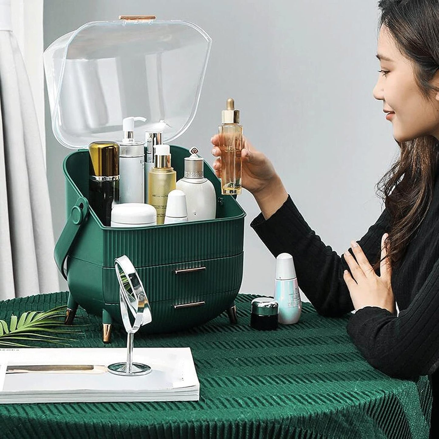 Makeup Organizer Drawer Cosmetic Carry Case Storage Jewellery Box Holder Stand