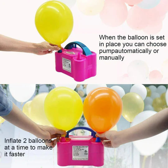 ELECTRIC BALLOON PUMP BALLON INFLATOR 600W POWER 2 NOZZLES PORTABLE HIGH POWER