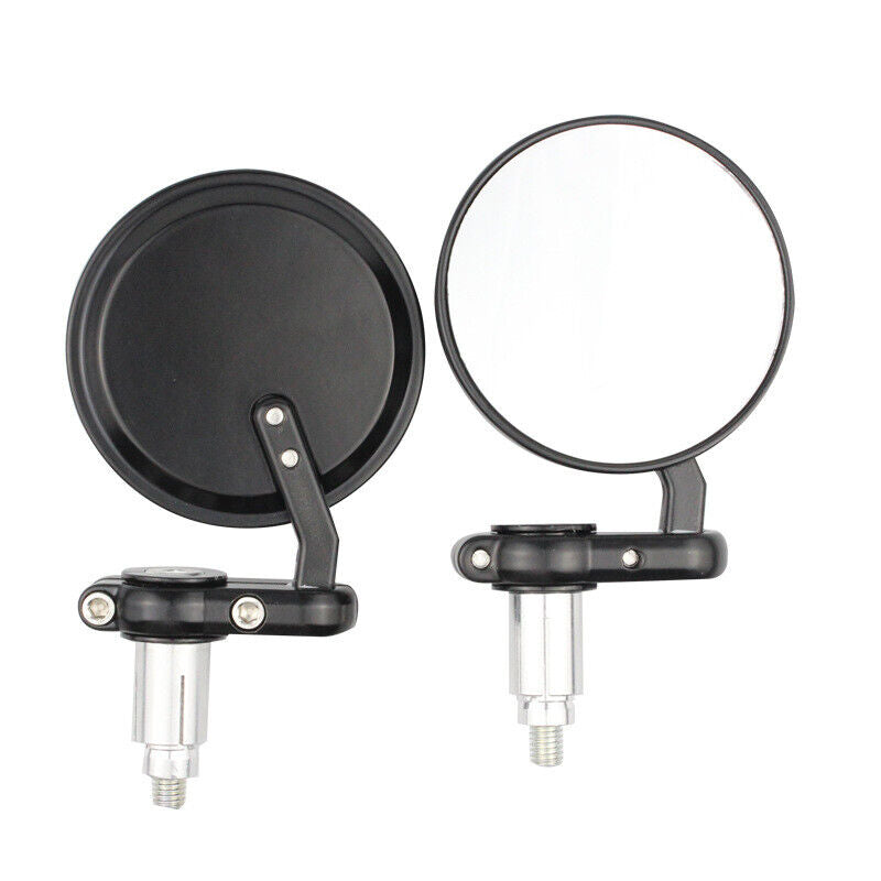 2PCE Universal Motorcycle Handle Bar End Mirrors Motorbike Side Rear View Set
