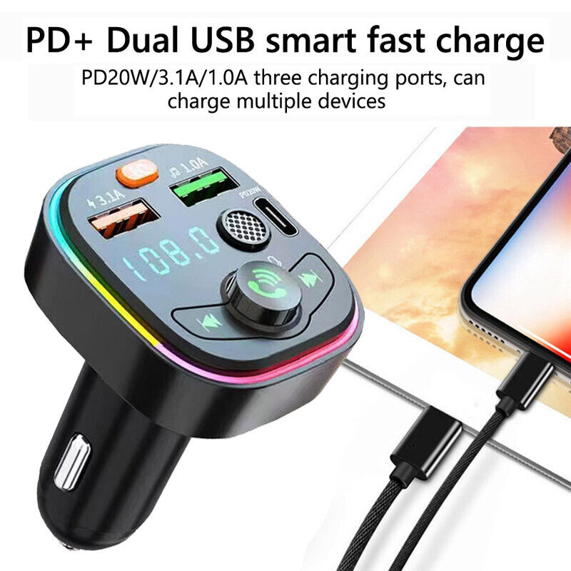 Car FM Transmitter Bluetooth Wireless Handsfree Kit MP3 Player Adapter Charger
