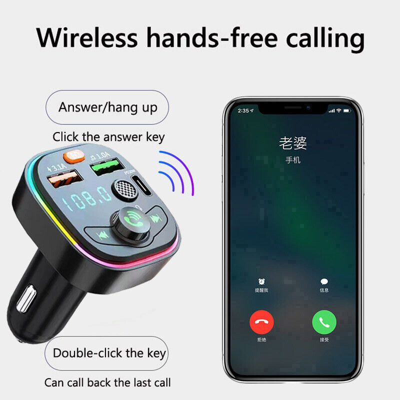 Car FM Transmitter Bluetooth Wireless Handsfree Kit MP3 Player Adapter Charger
