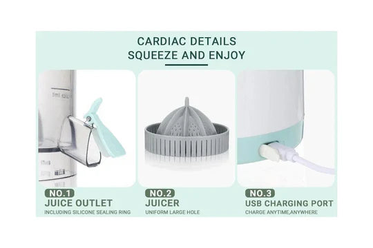 Electric Citrus Juicer USB Rechargeable Hands-Free Orange Lemon Fruit Squeezer