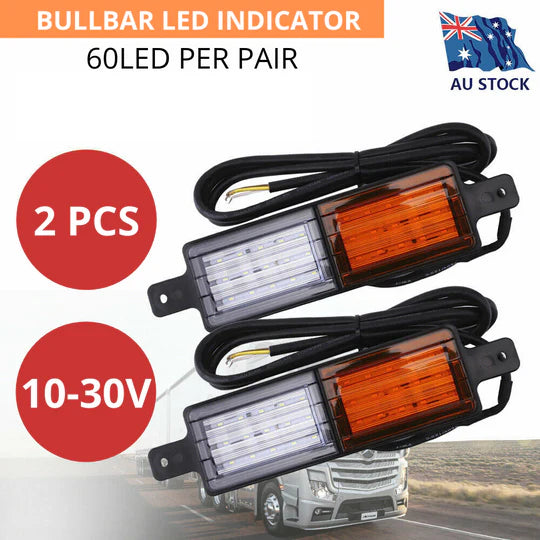 SEALED BULLBAR LIGHTS SET OF 2 FRONT INDICATOR PARK LED BULL BAR LIGHT