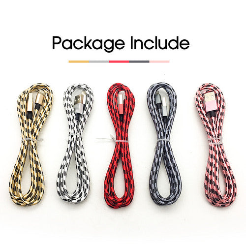 5x USB Cable Charger for Apple iPhone 8 7 6 iPad X Nylon 1.2M Cord Fast Charge