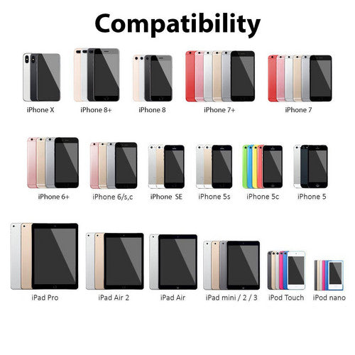 5x USB Cable Charger for Apple iPhone 8 7 6 iPad X Nylon 1.2M Cord Fast Charge