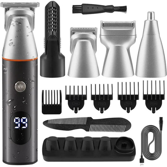Hair Trimmer 5 in 1 Men Electric Shaver Hair Clipper Nose Beard Razor Kit