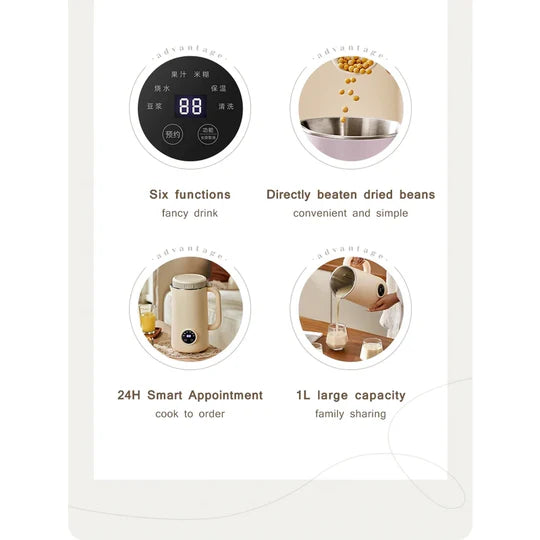 HIGH SPEED 1200ML PORTABLE SOYBEAN MILK MAKING MACHINE JUICE BLENDER FRUIT TEA MAKER