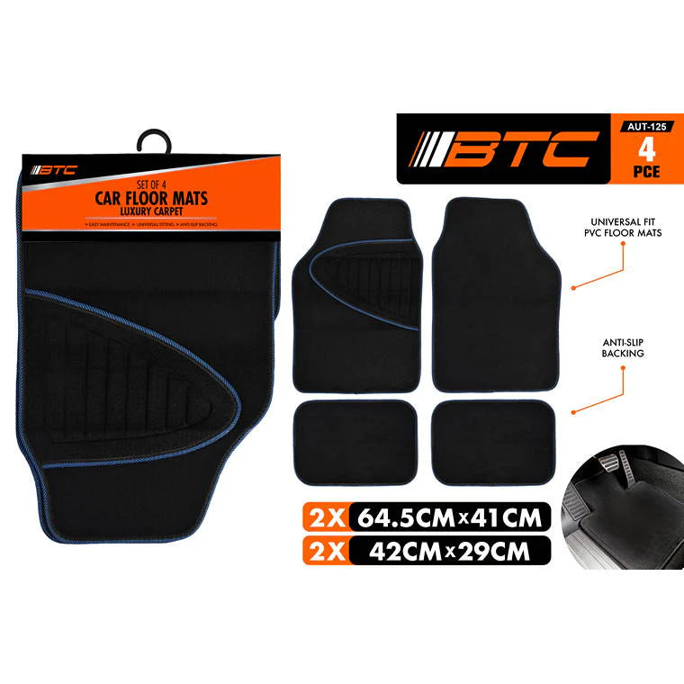 4pc Luxury Car Floor Mats Carpet