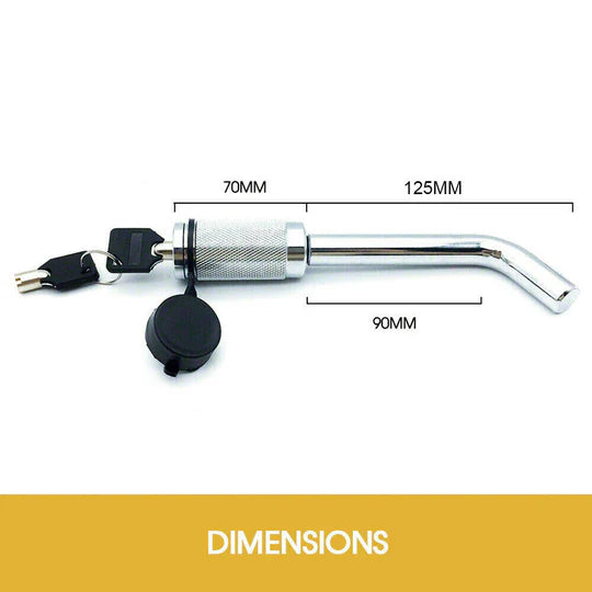 L-TYPE HITCH PIN LOCK SECURITY TOW BALL BAR CARAVAN TRAILER RECEIVER ANTI THEFT