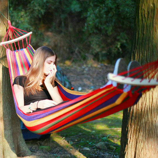 Portable Hanging Hammock Chair Swing Garden Outdoor Camping Soft Cushions