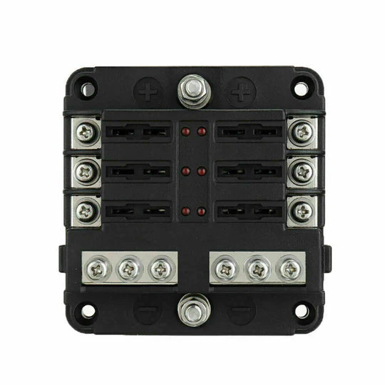 23PC 6 WAY BLADE FUSE BOX BLOCK HOLDER LED INDICATOR LIGHT 12V/32V