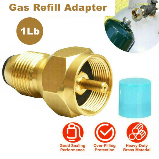 BBQ PROPANE GAS REFILL ADAPTER 1LB CYLINDER TANK COUPLER HEATER BOTTLE TOOL