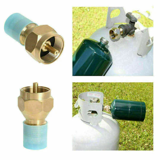 BBQ PROPANE GAS REFILL ADAPTER 1LB CYLINDER TANK COUPLER HEATER BOTTLE TOOL