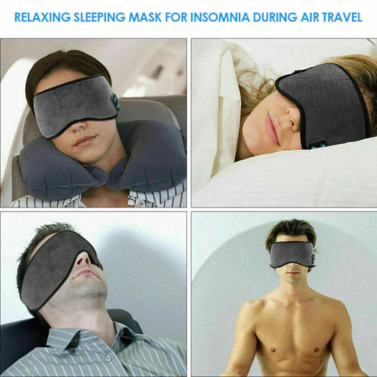 WIRELESS BLUETOOTH 5.0 STEREO EYE MASK HEADPHONES EARPHONE SLEEP MUSIC MASK PB