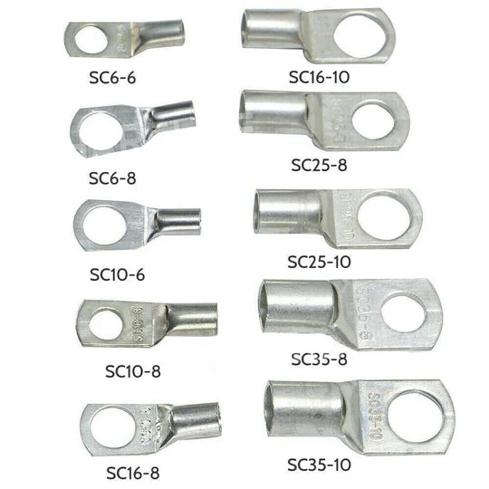 100pc/170pc/220pc Tinned Battery Copper Cable Lugs Crimp Terminals Kits Wire Connector Set