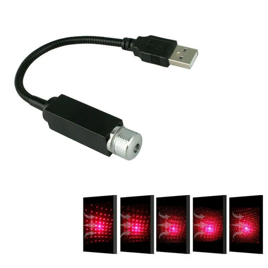 USB CAR ROOF ATMOSPHERE LAMP LED AMBIENT STAR STARRY LIGHT PROJECTOR