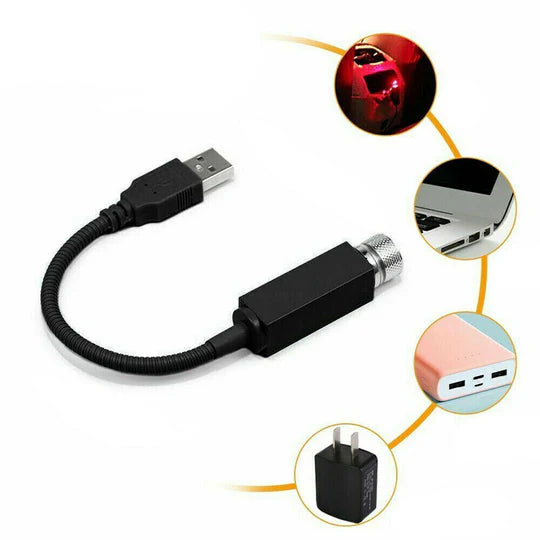 USB CAR ROOF ATMOSPHERE LAMP LED AMBIENT STAR STARRY LIGHT PROJECTOR