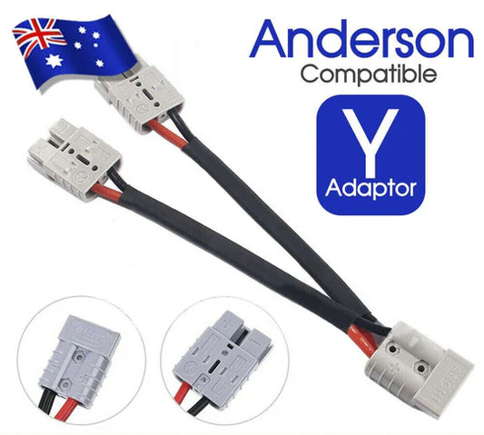 50 AMP GENUINE ANDERSON PLUG CONNECTOR DOUBLE Y ADAPTOR 6MM AUTOMOTIVE CABLE