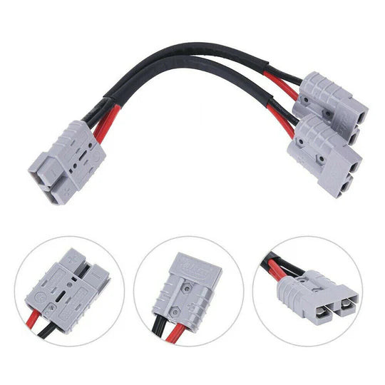 50 AMP GENUINE ANDERSON PLUG CONNECTOR DOUBLE Y ADAPTOR 6MM AUTOMOTIVE CABLE