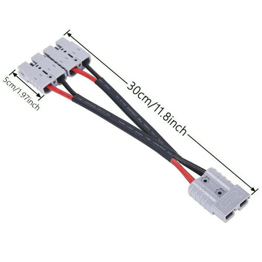 50 AMP GENUINE ANDERSON PLUG CONNECTOR DOUBLE Y ADAPTOR 6MM AUTOMOTIVE CABLE