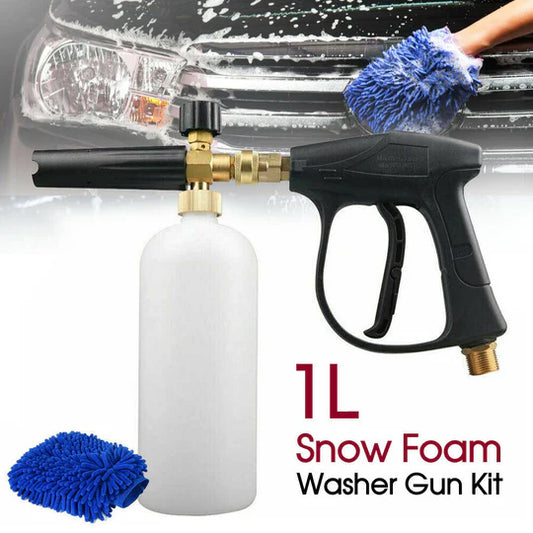 SNOW FOAM WASHER GUN CAR WASH SOAP LANCE CANNON SPRAY PRESSURE JET BOTTLE KIT
