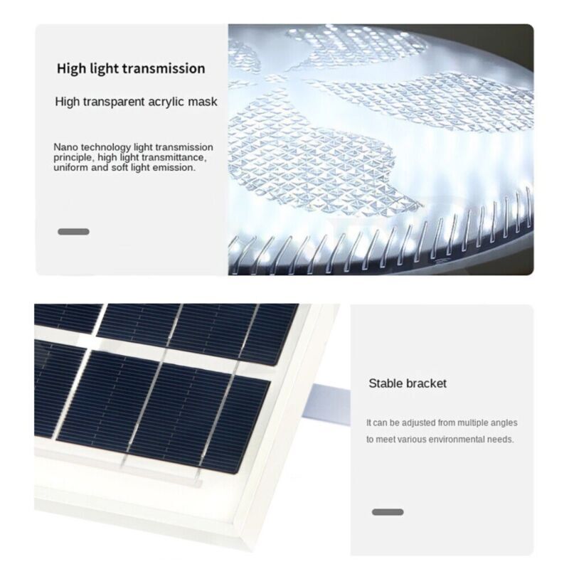 Solar Powered 28cm LED Ceiling Light Bedroom Garden Garage Shed Tent Lamp
