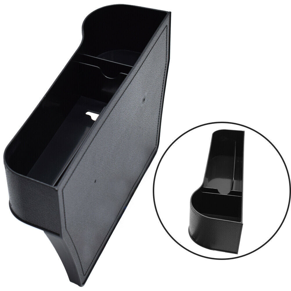 2PCS Car Seat Storage Box&Console Side Pocket Coin Phone Organizer Cup Holder