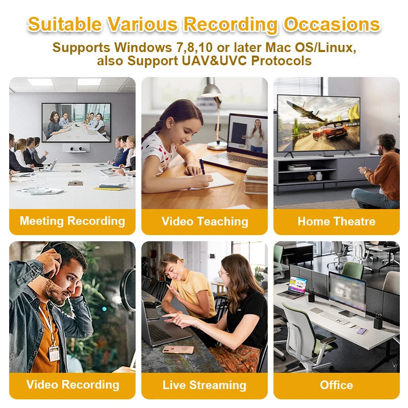 4K Video Capture Card 1080P 60fps HD Camera Recording HDMI to USB 3.0 Live Game