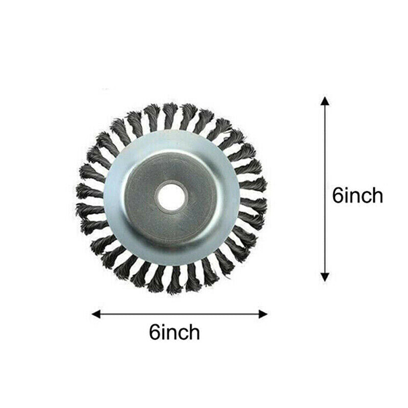 Weed Brush Steel Wire Trimmer Wheel 6/8" Garden Lawn Mower Head Tool Grass Cutter