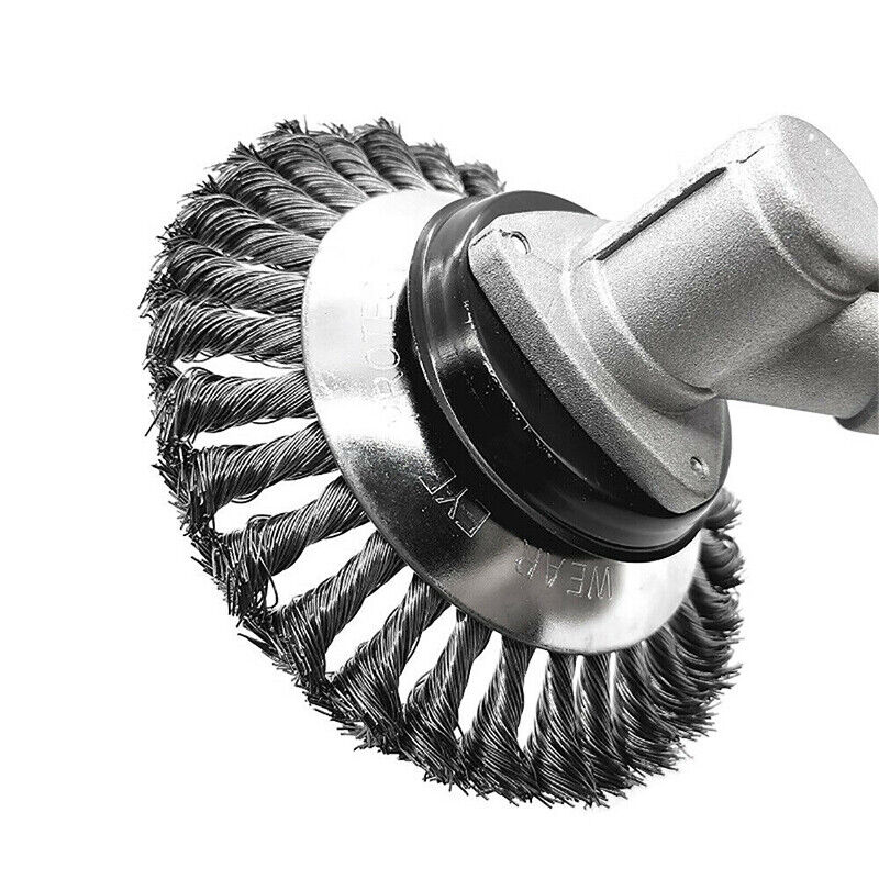 Weed Brush Steel Wire Trimmer Wheel 6/8" Garden Lawn Mower Head Tool Grass Cutter